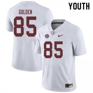 NCAA Youth Alabama Crimson Tide #85 Chris Golden Stitched College 2019 Nike Authentic White Football Jersey UQ17Z55FN